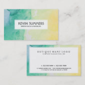 Moderne Pastel Wasserfarben Hintergrund Visitenkarte (Vorne/Hinten)