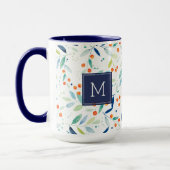Moderne Pastel Wasserfarben Leafen & Berries Muste Tasse (Links)