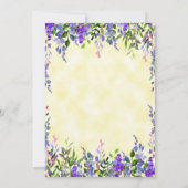 Moderne Pastel Watercolor Lavendel Gelbe Hochzeit Einladung (Rückseite)