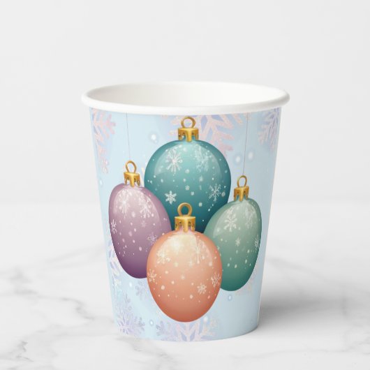Moderne Pastel Weihnachtsschmuck Babydusche Pappbecher (Rückseite)