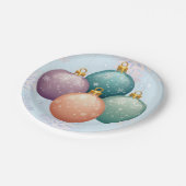 Moderne Pastel Weihnachtsschmuck Babydusche Pappteller (Schrägansicht)