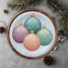 Moderne Pastel Weihnachtsschmuck Babydusche Pappteller