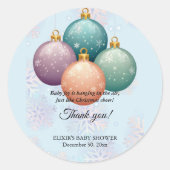 Moderne Pastel Weihnachtsschmuck Babydusche Runder Aufkleber (Vorderseite)