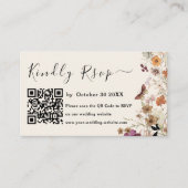 Moderne Pastel Wildblume Qr Code UAwg Wedding Begleitkarte (Vorderseite)