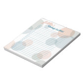 Moderne Pastelblasen Brides's Things to Do List Notizblock (Rotiert)