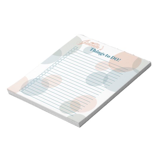 Moderne Pastelblasen Brides's Things to Do List Notizblock (Rotiert)