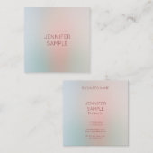 Moderne Pastelfarben Einfaches Design Elegante Mod Quadratische Visitenkarte (Vorne/Hinten)