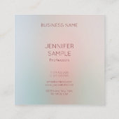 Moderne Pastelfarben Einfaches Design Elegante Mod Quadratische Visitenkarte (Rückseite)