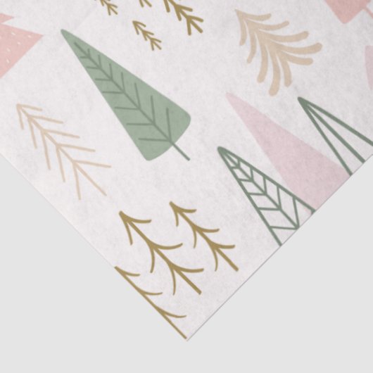 Moderne, pastelfarbene Weihnachtsbaumen Seidenpapier (Ausschnitt)