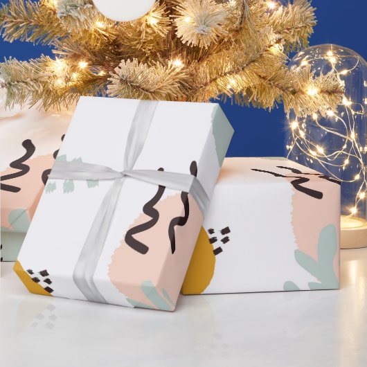Moderne Pastell Abstrakte Bio Formen Geschenkpapier (Feiertage)