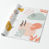 Moderne Pastell Abstrakte Bio Formen Geschenkpapier (Ungerollt)