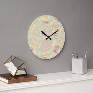 Moderne Pastell-Abstrakte Geometrische Muster Große Wanduhr