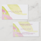 Moderne Pastell Abstrakte Wasserfarben Räume Desig Visitenkarte (Vorne/Hinten)