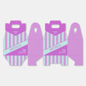 Moderne Pastell Aquamarin Pink Streifen Gable Gevo Geschenkschachtel (Ungeklappt)