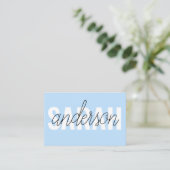 Moderne Pastell Blue Beauty Personalisiert Visitenkarte (Stehend Vorderseite)