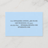 Moderne Pastell Blue Beauty Personalisiert Visitenkarte (Rückseite)