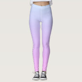 Moderne Pastell Blue & Pink Ombre Mit Monogramm Leggings (Vorderseite)