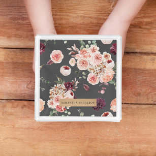 Moderne Pastell-Blume & Kraft-Personalisiertes Ges Acryl Tablett