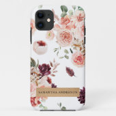 Moderne Pastell-Blume & Kraft-Personalisiertes Ges Case-Mate iPhone Hülle (Rückseite)