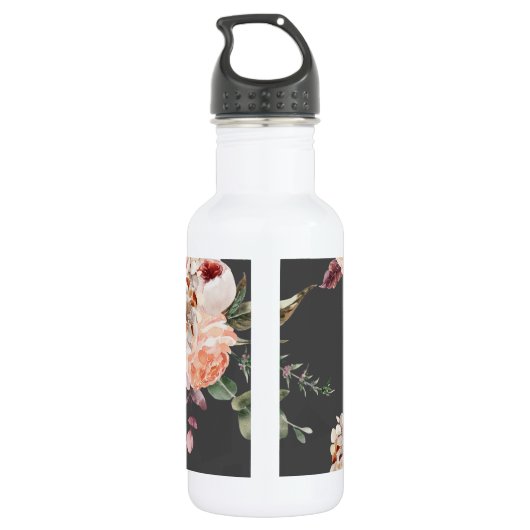 Moderne Pastell-Blume & Kraft-Personalisiertes Ges Edelstahlflasche (Rückseite)