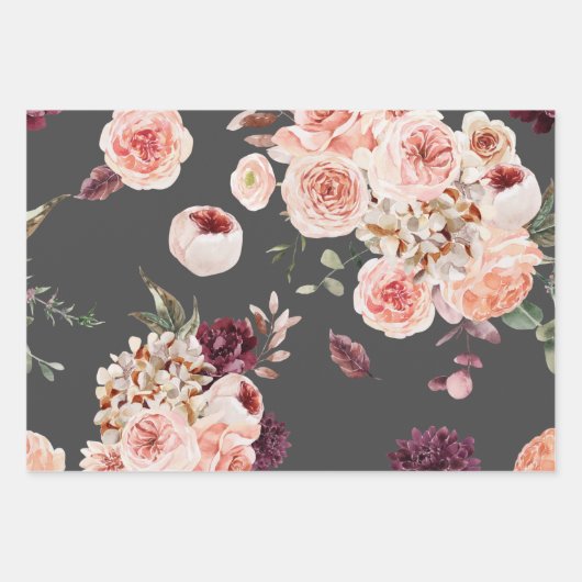 Moderne Pastell-Blume & Kraft-Personalisiertes Ges Geschenkpapier Set (Vorderseite 2)