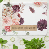 Moderne Pastell-Blume & Kraft-Personalisiertes Ges Geschirrtuch (Gefaltet)