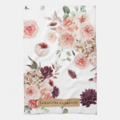 Moderne Pastell-Blume & Kraft-Personalisiertes Ges Geschirrtuch (Vertikal)