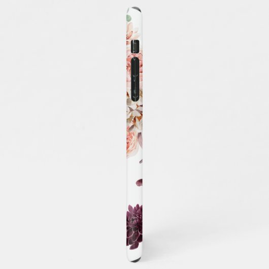 Moderne Pastell-Blume & Kraft-Personalisiertes Ges iPhone Hülle (Linke Seite)