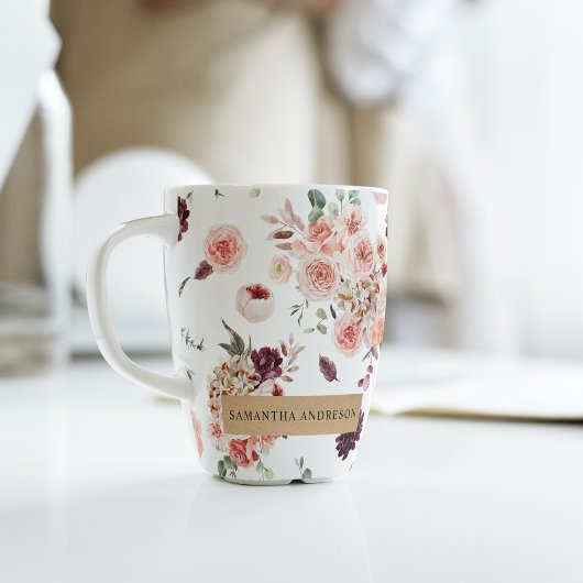 Moderne Pastell-Blume & Kraft-Personalisiertes Ges Milchtasse