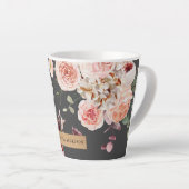 Moderne Pastell-Blume & Kraft-Personalisiertes Ges Milchtasse (Rechte Ecke)