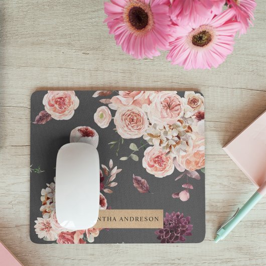Moderne Pastell-Blume & Kraft-Personalisiertes Ges Mousepad
