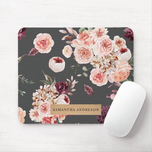 Moderne Pastell-Blume & Kraft-Personalisiertes Ges Mousepad (Mit Mouse)