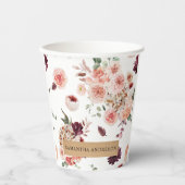 Moderne Pastell-Blume & Kraft-Personalisiertes Ges Pappbecher (Vorderseite)