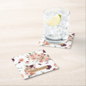 Moderne Pastell-Blume & Kraft-Personalisiertes Ges Rechteckiger Pappuntersetzer (Vor Ort)