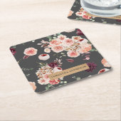 Moderne Pastell-Blume & Kraft-Personalisiertes Ges Rechteckiger Pappuntersetzer (angewinkelt)