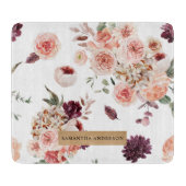 Moderne Pastell-Blume & Kraft-Personalisiertes Ges Schneidebrett (Vorderseite)