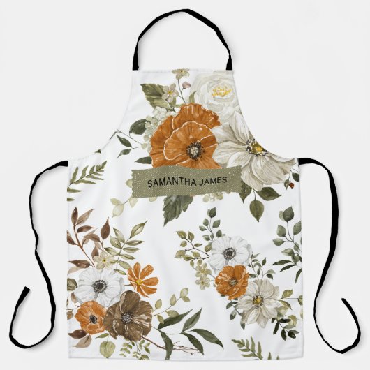 Moderne Pastell-Blume & Kraft-Personalisiertes Ges Schürze (Vorderseite)