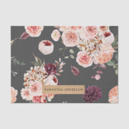 Moderne Pastell-Blume & Kraft-Personalisiertes Ges Seidenpapier