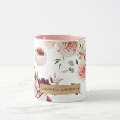 Moderne Pastell-Blume & Kraft-Personalisiertes Ges Tasse (Zentrum)