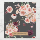 Moderne Pastell-Blume & Kraft-Personalisiertes Ges Weinetikett (Einzelnes Label)