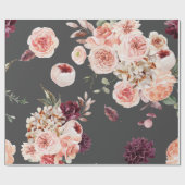 Moderne Pastell-Blume und Kraft Black Geschenkpapier (Flach)