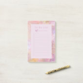 Moderne Pastell-Blumen-Monogramm Post-it Klebezettel (Auf Schreibtisch)
