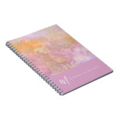 Moderne Pastell-Blumenmuster-Monogramm Notizblock (Rechte Seite)