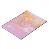 Moderne Pastell-Blumenmuster-Monogramm Notizblock (Linke Seite)