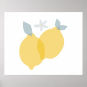 Moderne Pastell Citrus Lemons Poster (Vorne)