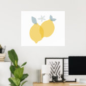 Moderne Pastell Citrus Lemons Poster (Heimbüro)