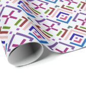 Moderne Pastell-Ethno-Geometrie-Diamantmuster Geschenkpapier (Rolleneckpunkt)