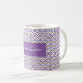 Moderne Pastell-Ethno-Geometrie-Diamantmuster Kaffeetasse (VorderseiteRechts)