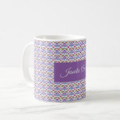 Moderne Pastell-Ethno-Geometrie-Diamantmuster Kaffeetasse (Vorderseite Links)