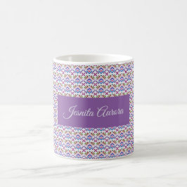 Moderne Pastell-Ethno-Geometrie-Diamantmuster Kaffeetasse